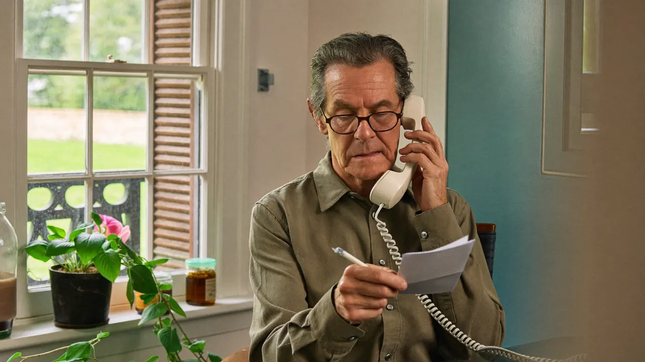 Person taking a phone call about new windows in a bright living room